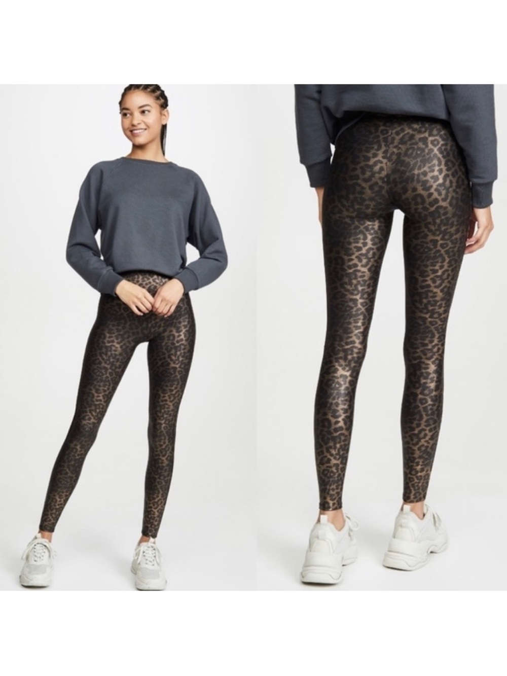 SPANX - Faux Leather Leopard Leggings in Leopard Shine